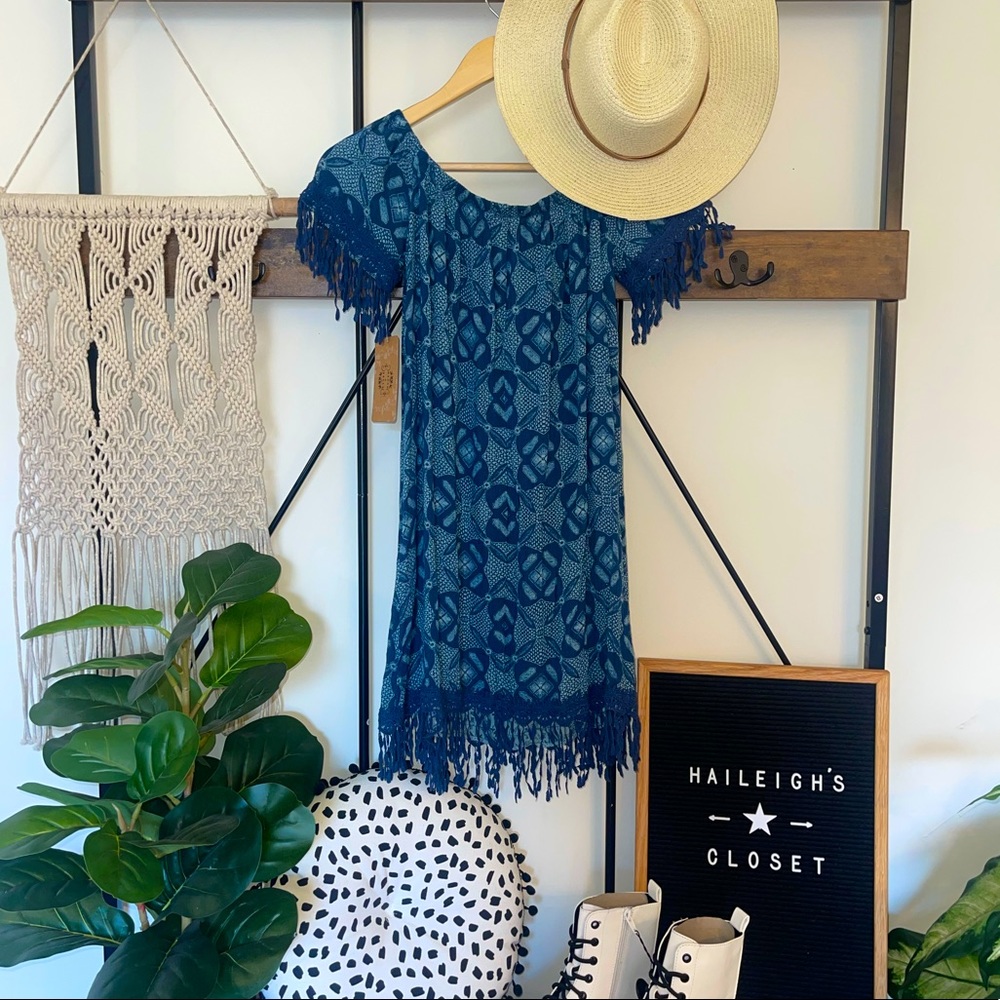 Boho Mini Dress with tassels